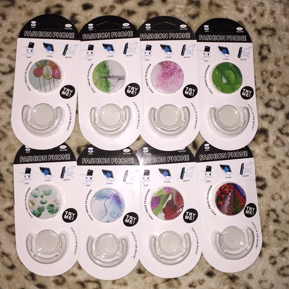 Pop Socket and Car Mount Combo Accessory Set Pair